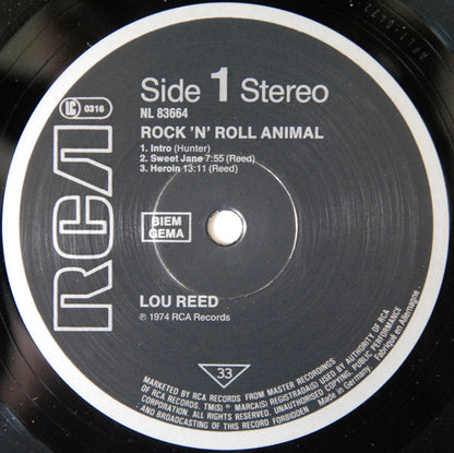 Lou Reed : Rock 'N' Roll Animal (LP, Album, RE)