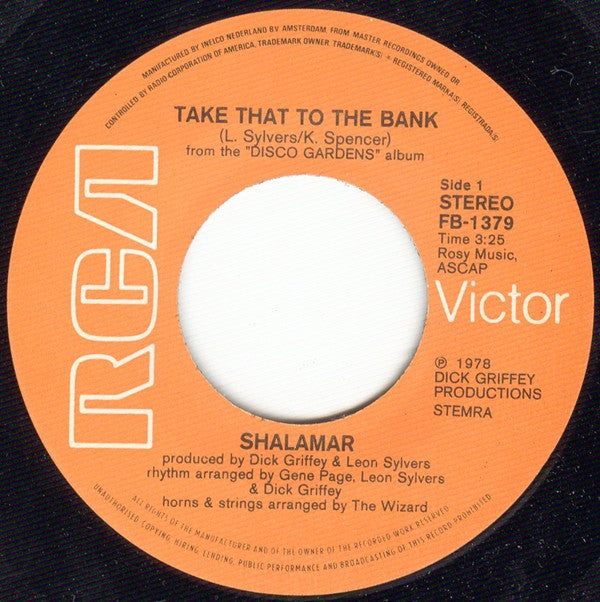 Shalamar : Take That To The Bank (7", Single)