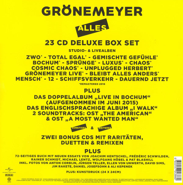 Herbert Grönemeyer : Alles (Box, Comp, Dlx, Ltd + 23xCD, RM)