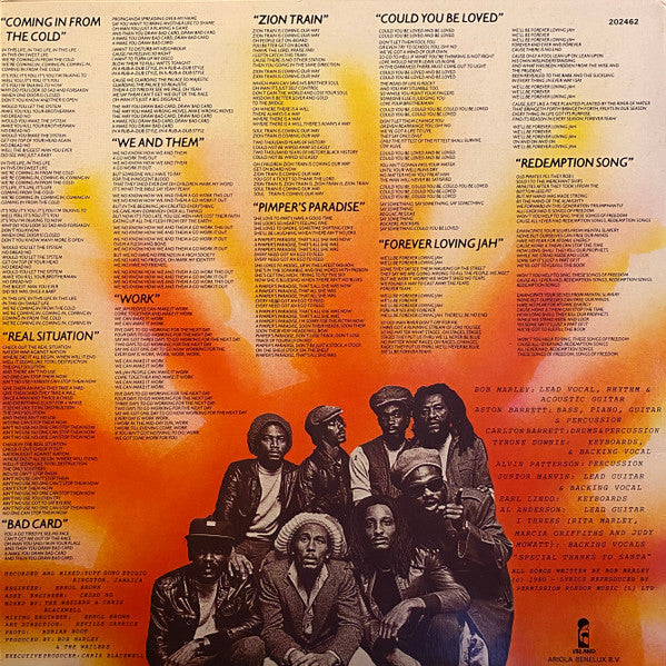 Bob Marley & The Wailers : Uprising (LP, Album, Tex)