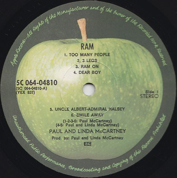 Paul And Linda McCartney* : Ram (LP, Album, Gat)