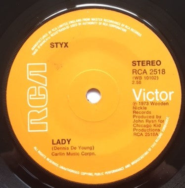 Styx : Lady (7", Single)