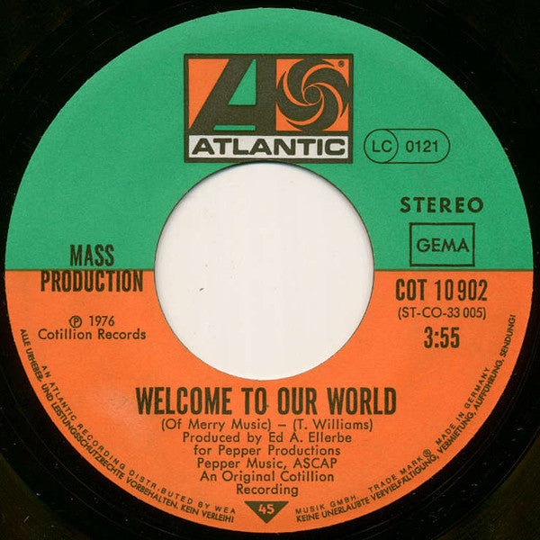 Mass Production : Welcome To Our World (Of Merry Music) (7", Single)