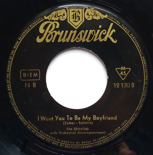 The Shirelles : I Want You To Be My Boyfriend (7", Single)