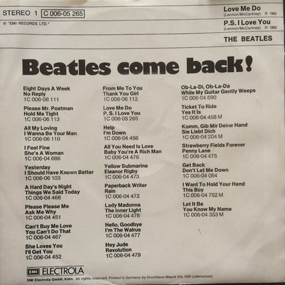 The Beatles : Love Me Do / P. S. I Love You (7", Single, RE)