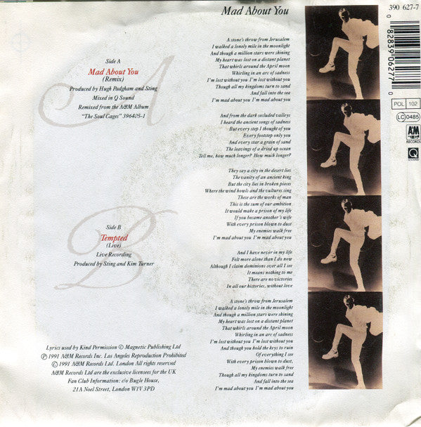 Sting : Mad About You (7", Single)