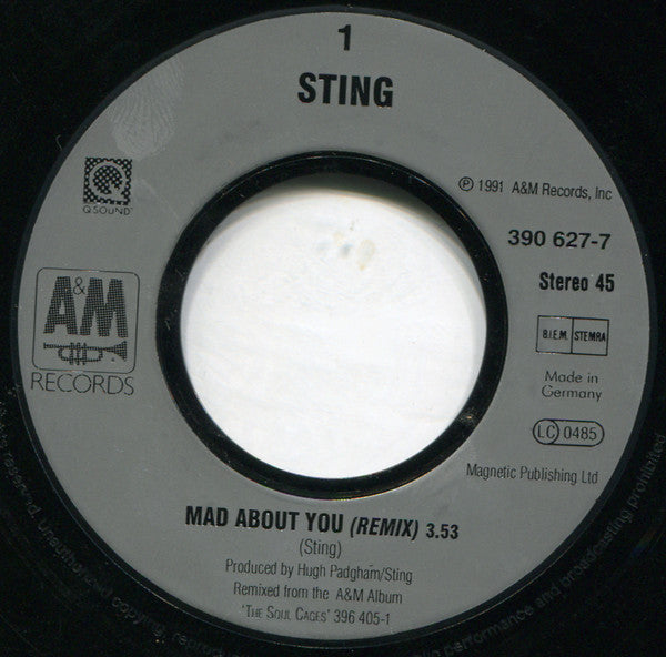 Sting : Mad About You (7", Single)
