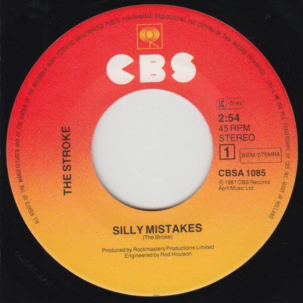 The Stroke (2) : Silly Mistakes (7", Single)