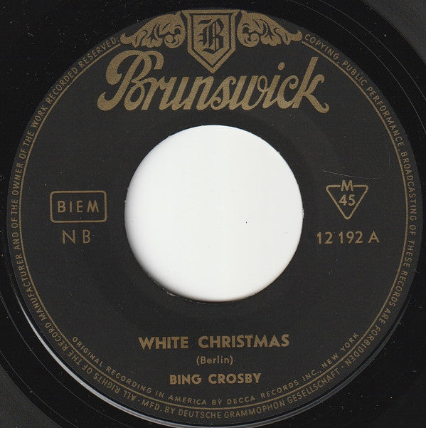Bing* : White Christmas (7", Single, Mono)