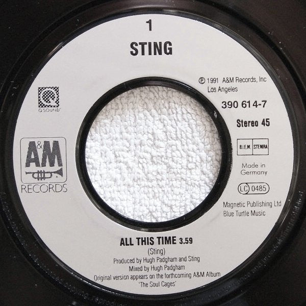 Sting : All This Time (7", Single)