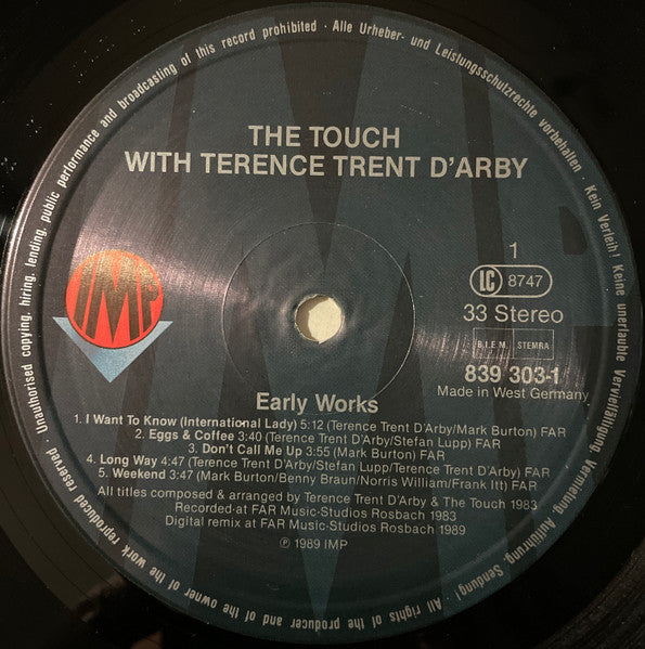 The Touch With Terence Trent D'Arby : Early Works (LP, Album)