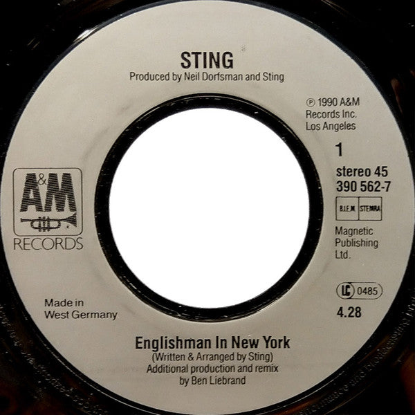 Sting : Englishman In N.Y. (The Ben Liebrand Mix) (7", Single)