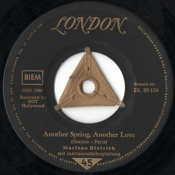 Marlene Dietrich : Another Spring, Another Love (7", Single, Mono)