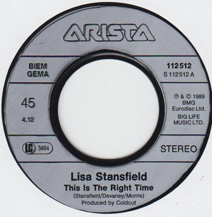 Lisa Stansfield : This Is The Right Time (7", Single)