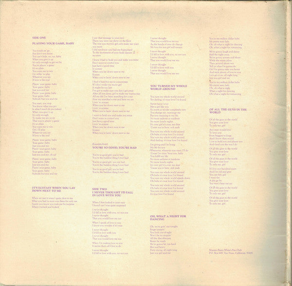 Barry White : Barry White Sings For Someone You Love (LP, Album, Gat)
