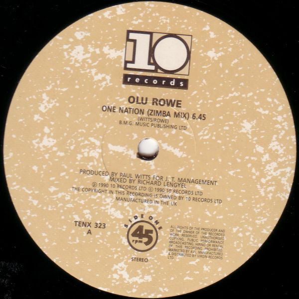 Olu Rowe : One Nation (12")