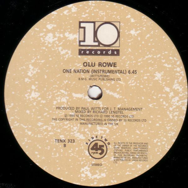 Olu Rowe : One Nation (12")