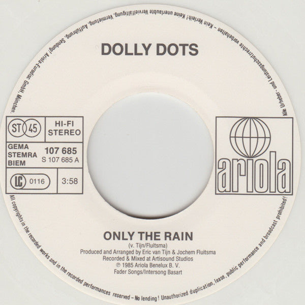 Dolly Dots : Only The Rain. (7", Single, Ltd, Whi)