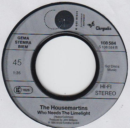 The Housemartins : Think For A Minute (New Version) (7", Single)