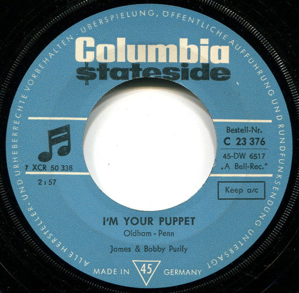 James And Bobby Purify* : I'm Your Puppet / So Many Reasons (7", Single)