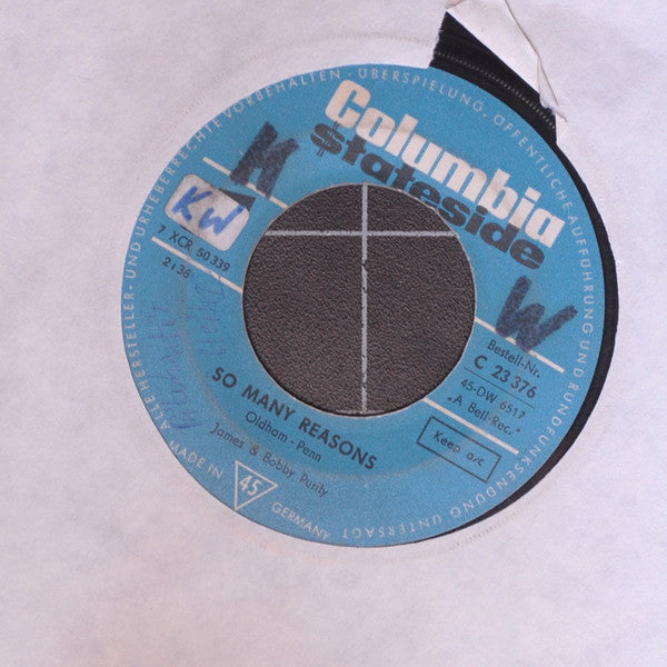 James And Bobby Purify* : I'm Your Puppet / So Many Reasons (7", Single)