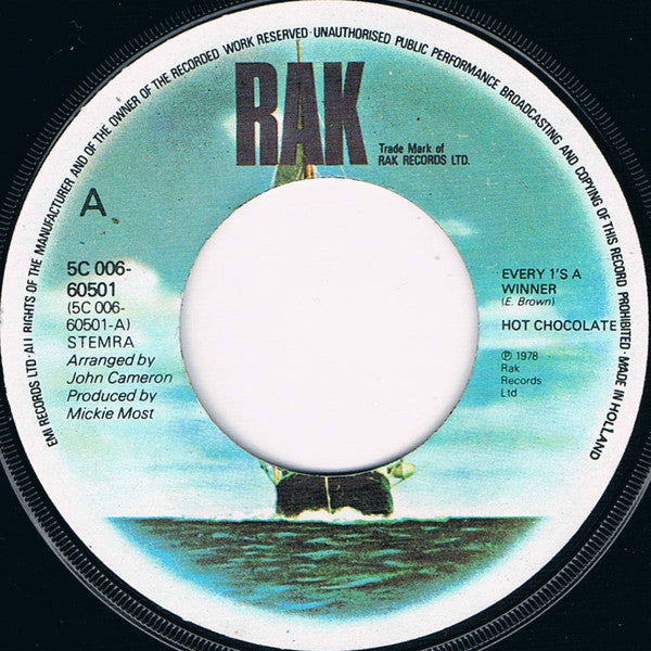 Hot Chocolate : Every 1's A Winner (7", Single, RP)