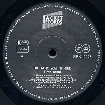 Richard Wahnfried : Time Actor (LP, Album, RE)