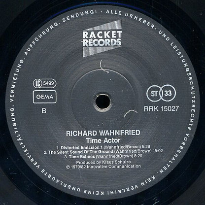 Richard Wahnfried : Time Actor (LP, Album, RE)