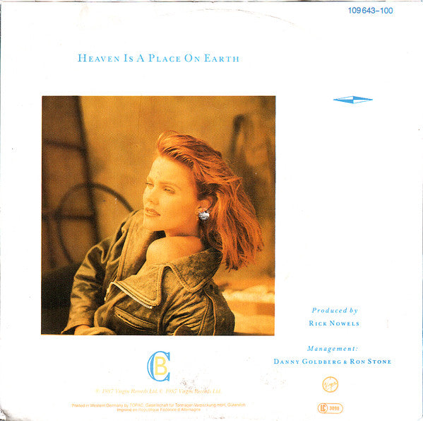 Belinda Carlisle : Heaven Is A Place On Earth (7", Single)