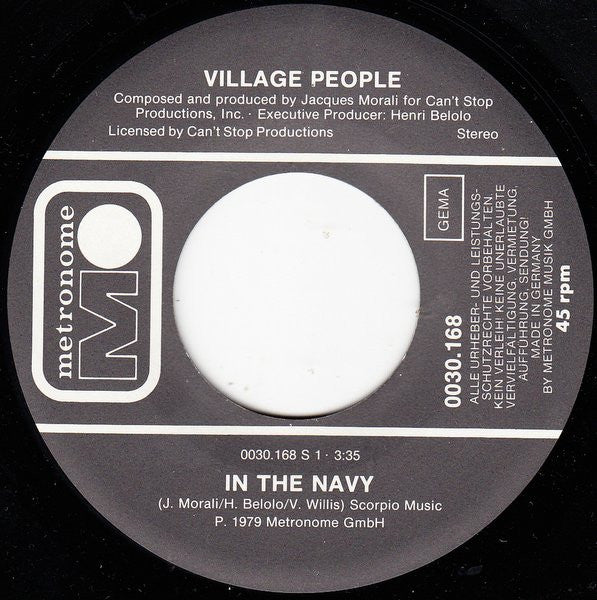 Village People : In The Navy (7", Single)