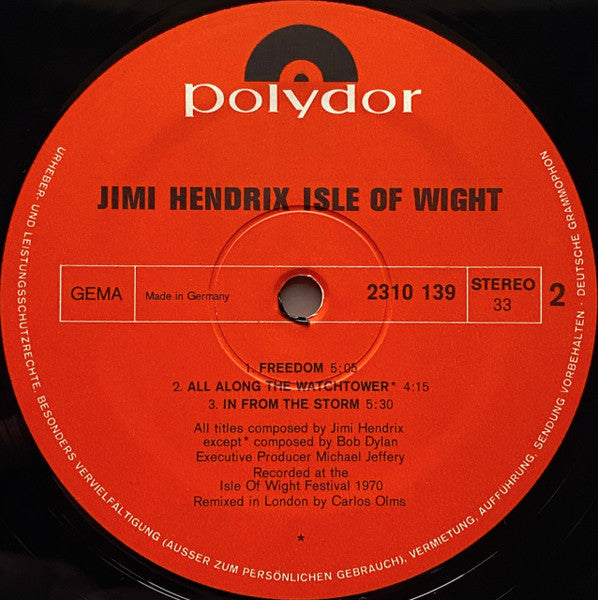 Jimi Hendrix : Isle Of Wight (LP, Album)