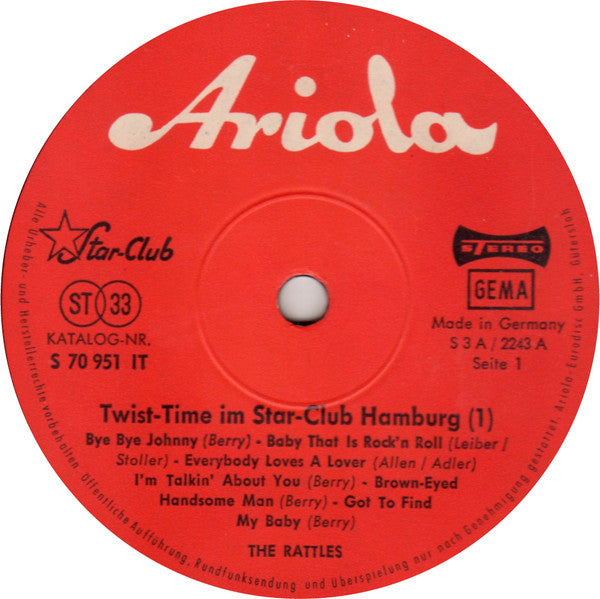 The Rattles : Twist-Time Im Star-Club Hamburg (1) (LP, Album)