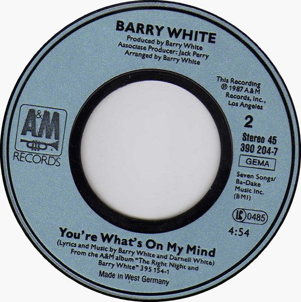 Barry White : Sho' You Right (7", Single)