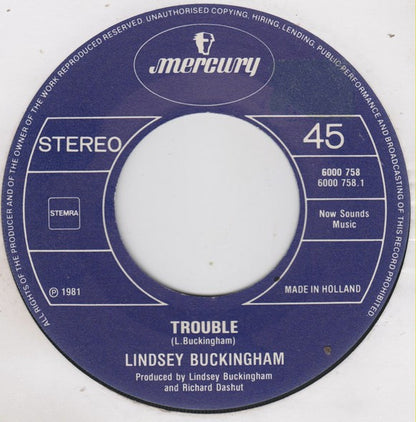 Lindsey Buckingham : Trouble (7", Single)
