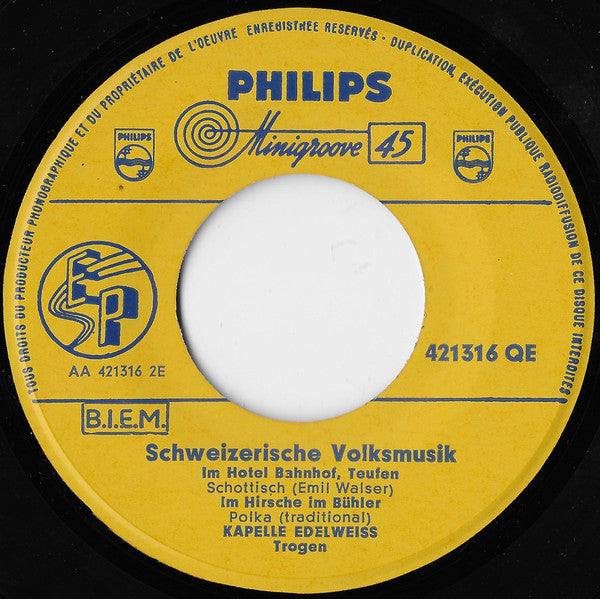 Original Appenzeller Streichmusik Edelweiss : Em Walsers Migg Sin (7", EP)