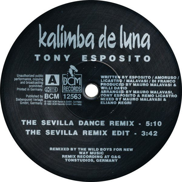 Tony Esposito : Kalimba De Luna (12")