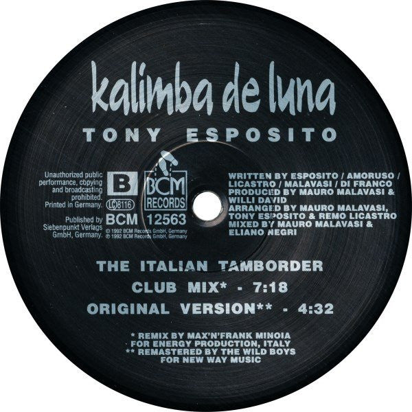 Tony Esposito : Kalimba De Luna (12")