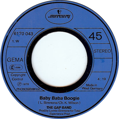 The Gap Band : Baby Baba Boogie / Burn Rubber On Me (Why You Wanna Hurt Me)  (7", Single)