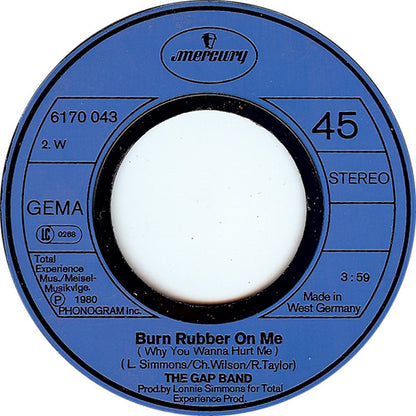 The Gap Band : Baby Baba Boogie / Burn Rubber On Me (Why You Wanna Hurt Me)  (7", Single)