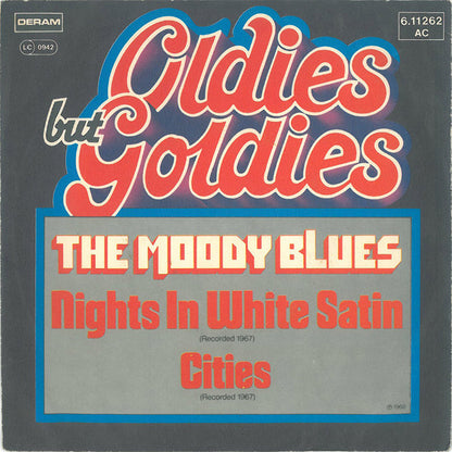 The Moody Blues : Nights In White Satin / Cities (7", Single, RE)
