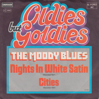 The Moody Blues : Nights In White Satin / Cities (7", Single, RE)