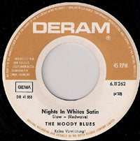 The Moody Blues : Nights In White Satin / Cities (7", Single, RE)