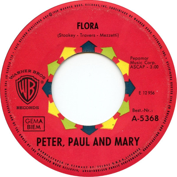 Peter, Paul & Mary : Blowin' In The Wind (7", Single)