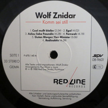 Wolf Znidar : Komm Sei Still (LP, Album)