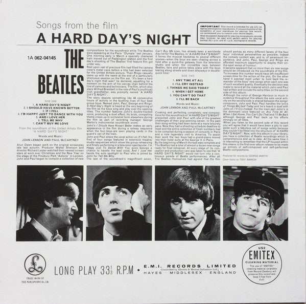 The Beatles : A Hard Day's Night (LP, Album, RE)