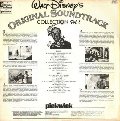 Various : Walt Disney's Original Soundtrack Collection Vol. 1. (LP, Album, Mono)