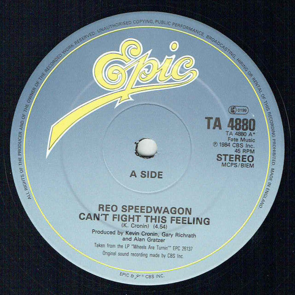 REO Speedwagon : Can't Fight This Feeling (12", Die)