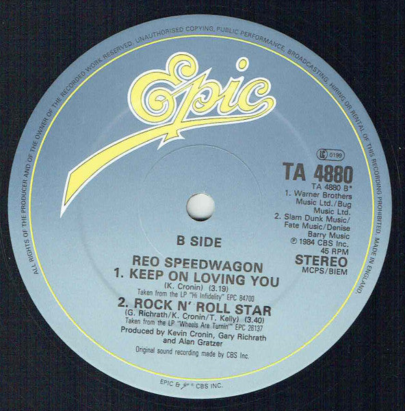 REO Speedwagon : Can't Fight This Feeling (12", Die)