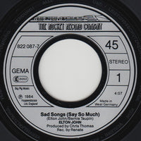 Elton John : Sad Songs (Say So Much) (7", Single)