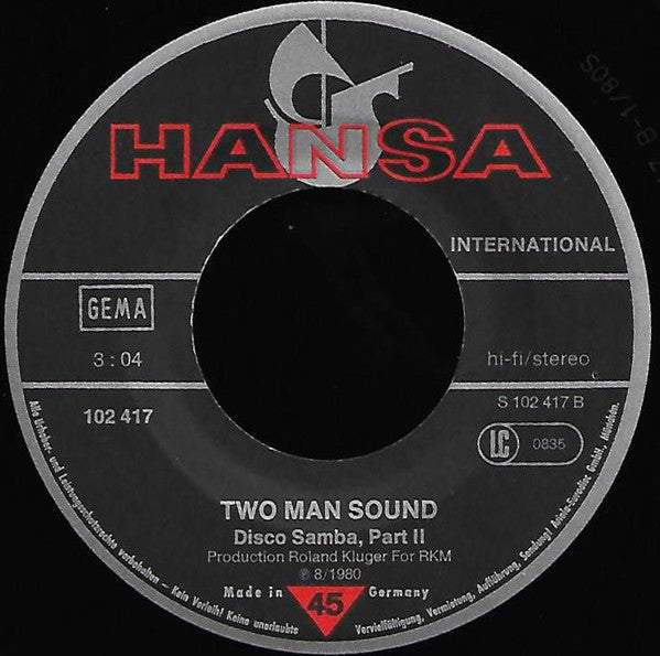 Two Man Sound : Disco Samba Part 1+2 (7", Single)